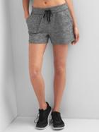 Gap Women Performance Brush Jersey Drawstring Shorts - Medium Grey Heather