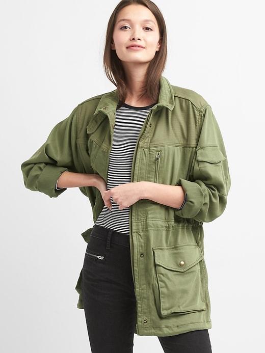 Gap Women Dolman Utility Parka - Desert Cactus
