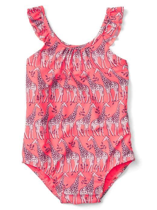 Gap Ruffle Swim One Piece - Giraffe