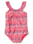 Gap Ruffle Swim One Piece - Giraffe