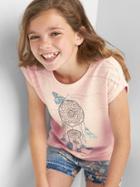 Gap Graphic Jacquard Stripe Tee - Misty Rose