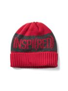 Gap Men X Red Merino Wool Blend Intarsia Beanie - Red