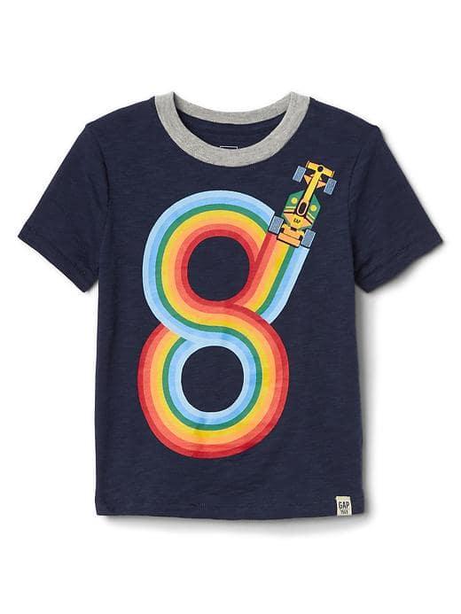 Gap Graphic Stripe Sleeve Slub Tee - True Indigo