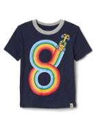 Gap Graphic Stripe Sleeve Slub Tee - True Indigo