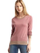 Gap Women Merino Wool Stripe Sweater - New Camel