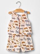 Gap Safari Animals Two Piece Romper - Animal Print
