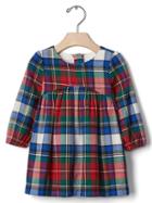 Gap Plaid Flannel Shirred Dress - Modern Red