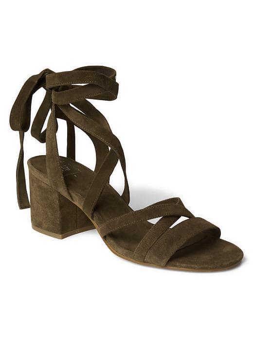 Gap Women Suede Multi Strap Sandals - Olive