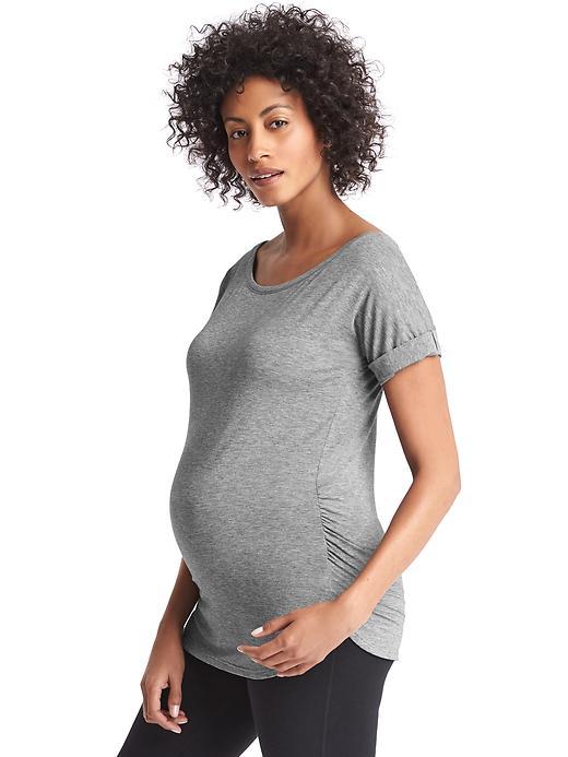 Gap Women Gapfit Breathe Rolled Dolman Tee - New Heather Grey
