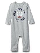 Gap Logo Long Sleeve One Piece - Gray