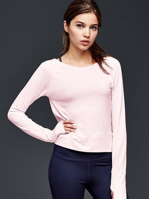 Gap Gapfit Breathe U Back Crop Top - Pink Dogwood