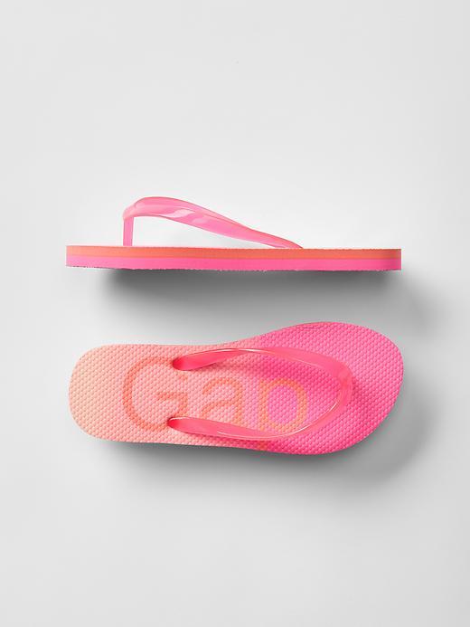 Gap Ombre Logo Flip Flops - Pink Glo Neon