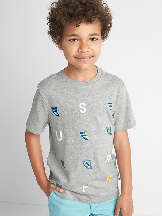 Gap Graphic Short Sleeve Slub Tee - Gray