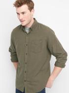 Gap Men Herringbone Button Down Standard Fit Shirt - Surplus