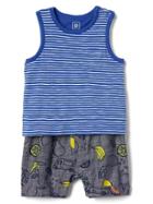 Gap Print Double Layer Tank One Piece - Matisse Blue