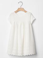 Gap Eyelet Mix Fabric Dress - New Off White