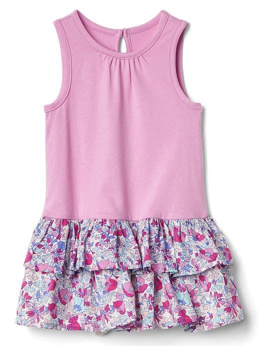 Gap Floral Drop Waist Dress - Sugar Pink