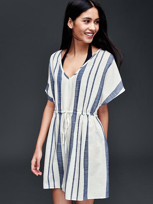 Gap Women Cotton Navy Stripe Cover Up - Dark Night
