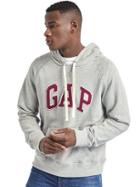 Gap Men French Terry Logo Pullover Hoodie - New Heather Grey