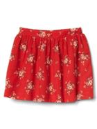 Gap Floral Flippy Skirt - Red Floral Print