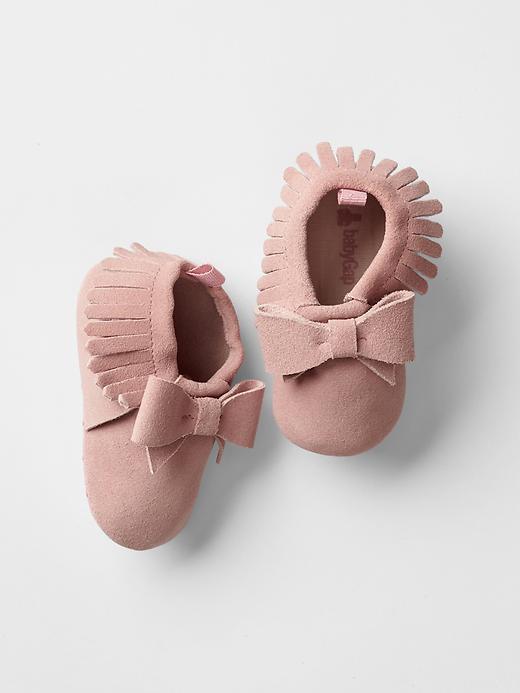 Gap Fringe Bow Moccasins - Milkshake Pink