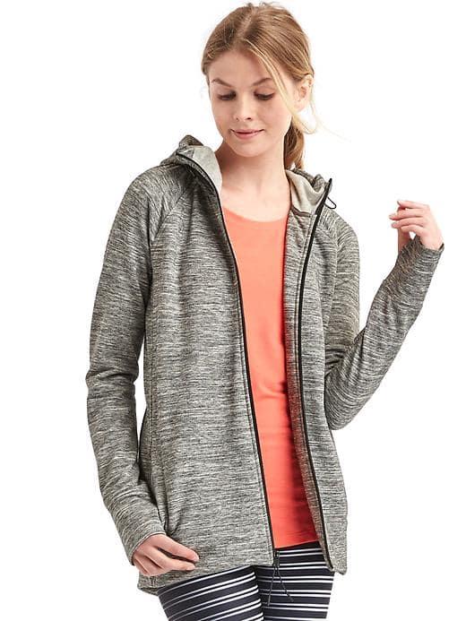 Gap Women Elements Fleece Studio Hoodie - Space Dye Grey Marl