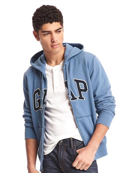 Gap Men French Terry Logo Zip Hoodie - Cornflower