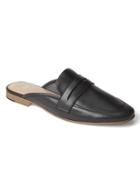 Gap Women Leather Loafer Mules - Black Leather
