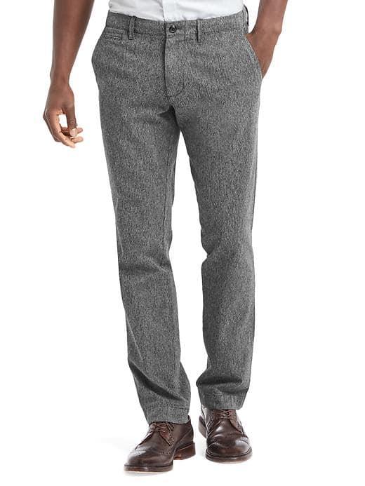 Gap Men Jaspe Twill Slim Fit Pants - Ash