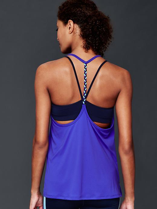 Gap Women T Back Braid Tank - Becca Blue