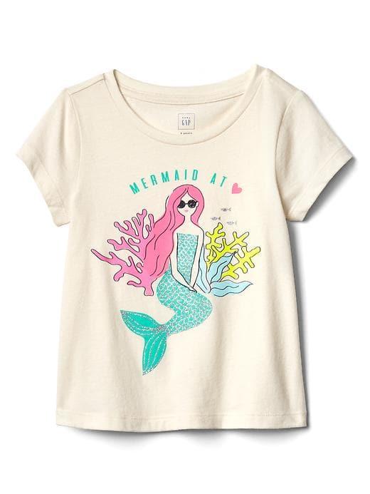 Gap Embellished Graphic Short Sleeve Tee - Mermaid