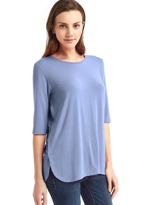 Gap Elbow Sleeve Nursing Tee - Larkspur