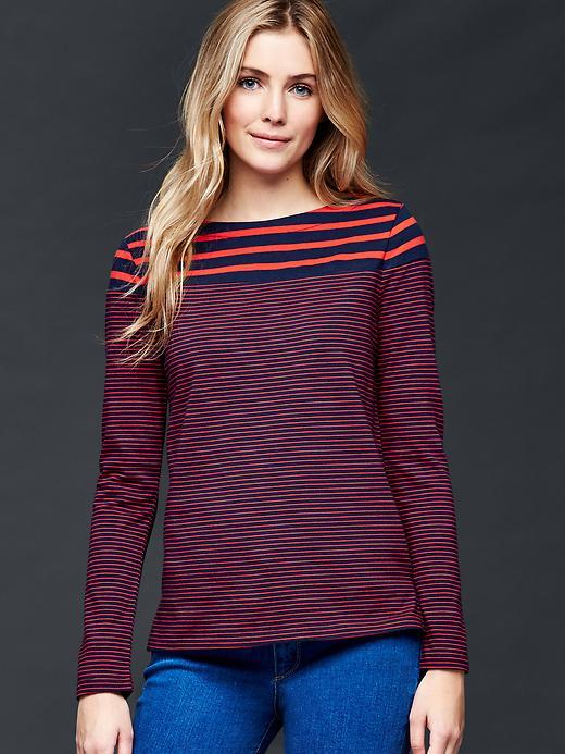 Gap Sailor Stripe Boatneck Tee - True Indigo