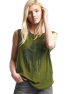 Gap Women Mirrored Horse Graphic Tank - Gartland Green