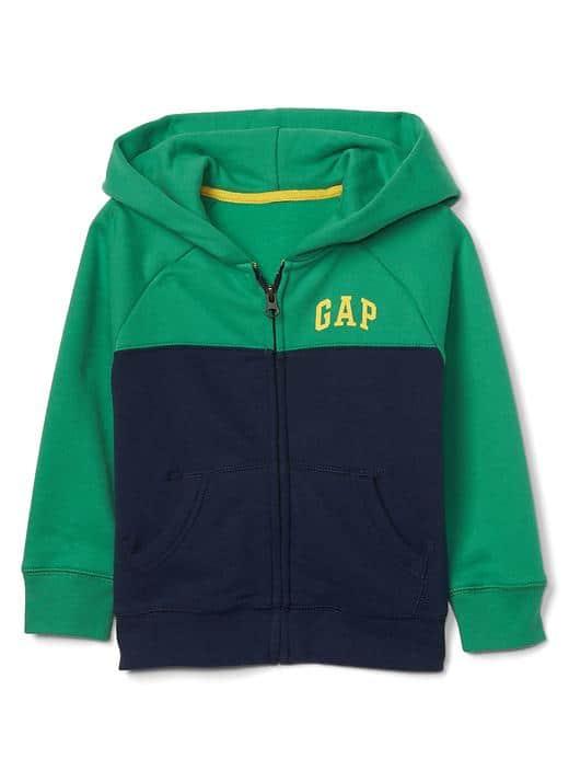 Gap Logo Colorblock Zip Hoodie - Parrot Green 385