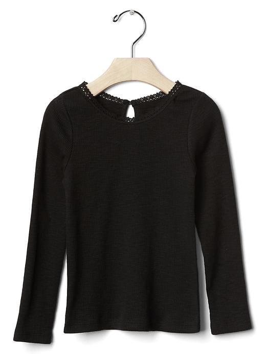 Gap Crochet Trim Ribbed Tee - True Black