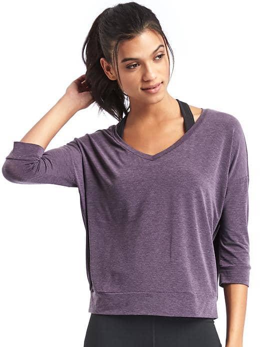 Gap Women Gapfit Breathe V Neck Tee - Deep Purple