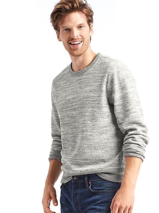 Gap Men Double Face Marled Sweatshirt - Space Dye Grey Marl