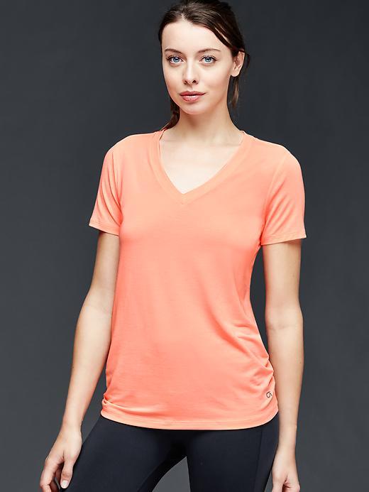 Gap Women Gapfit Breathe V Neck Tee - Neon Peach