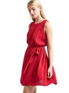 Gap Women Shirred Swing Dress - Cinnabar Red