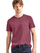 Gap Men Garment Dyed Slub T Shirt - Garnet