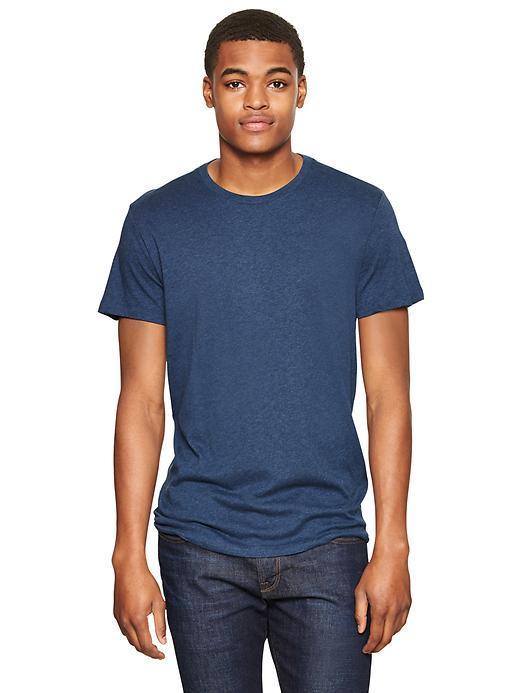Gap Mens Crewneck Short Sleeve Solid Color T Shirt - Navy Heather