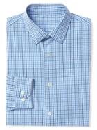 Gap Men Poplin Window Pane Shirt - Royal Blue