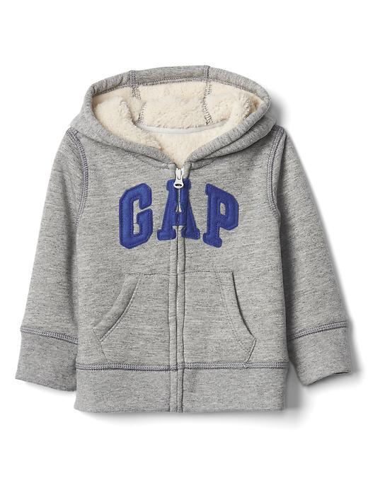 Gap Cozy Logo Zip Hoodie - New Heather Grey