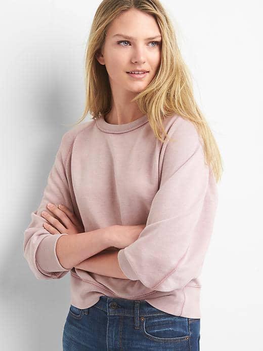 Gap Women Raglan Crewneck Pullover - Princess Pink