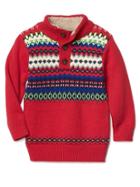 Gap Fair Isle Mockneck Sweater - Modern Red
