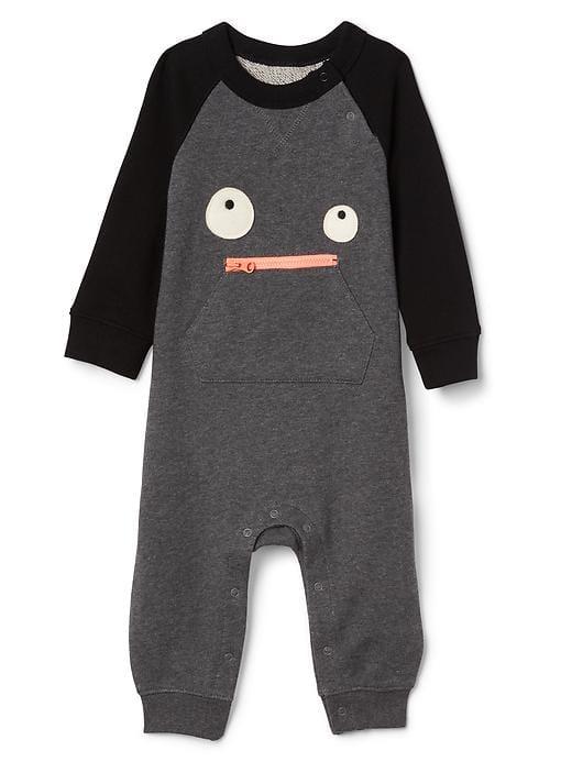 Gap Halloween Monster Zip One Piece - Dark Grey Heather