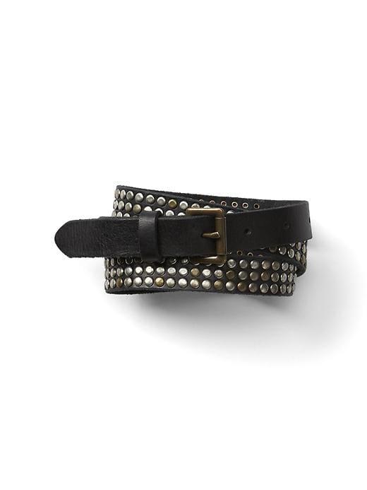 Gap Women Nailhead Stud Leather Belt - True Black
