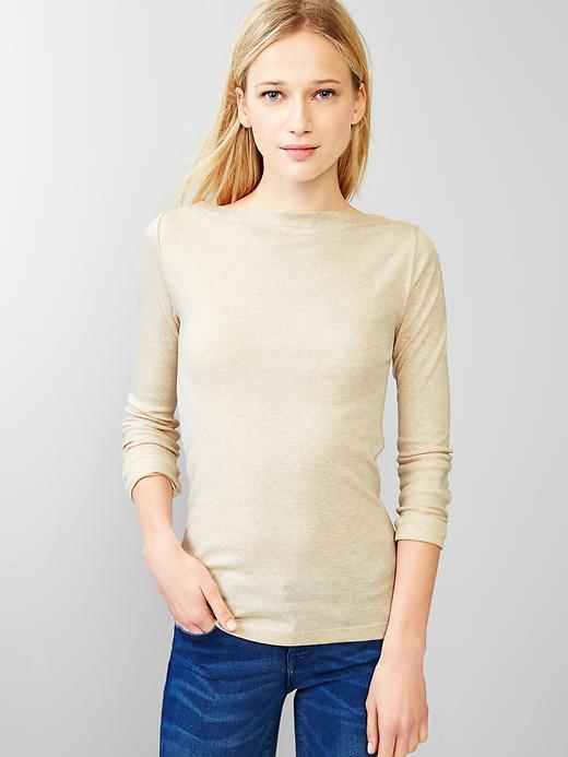 Gap Women New Modern Boatneck Tee - Beige