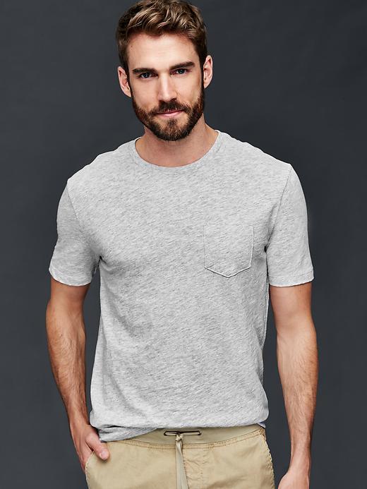Gap Men Slub Jersey T Shirt - Heather Grey